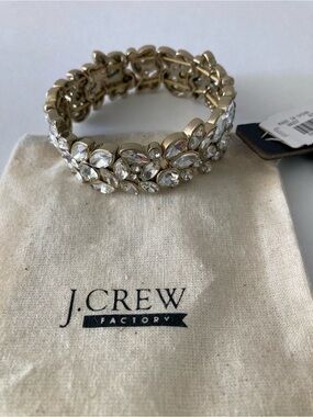 JCrew Factory crystal leaf bracelet